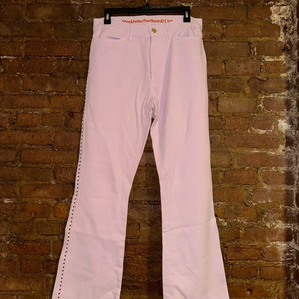 Men's Bootcut Jeans in Light Pink
